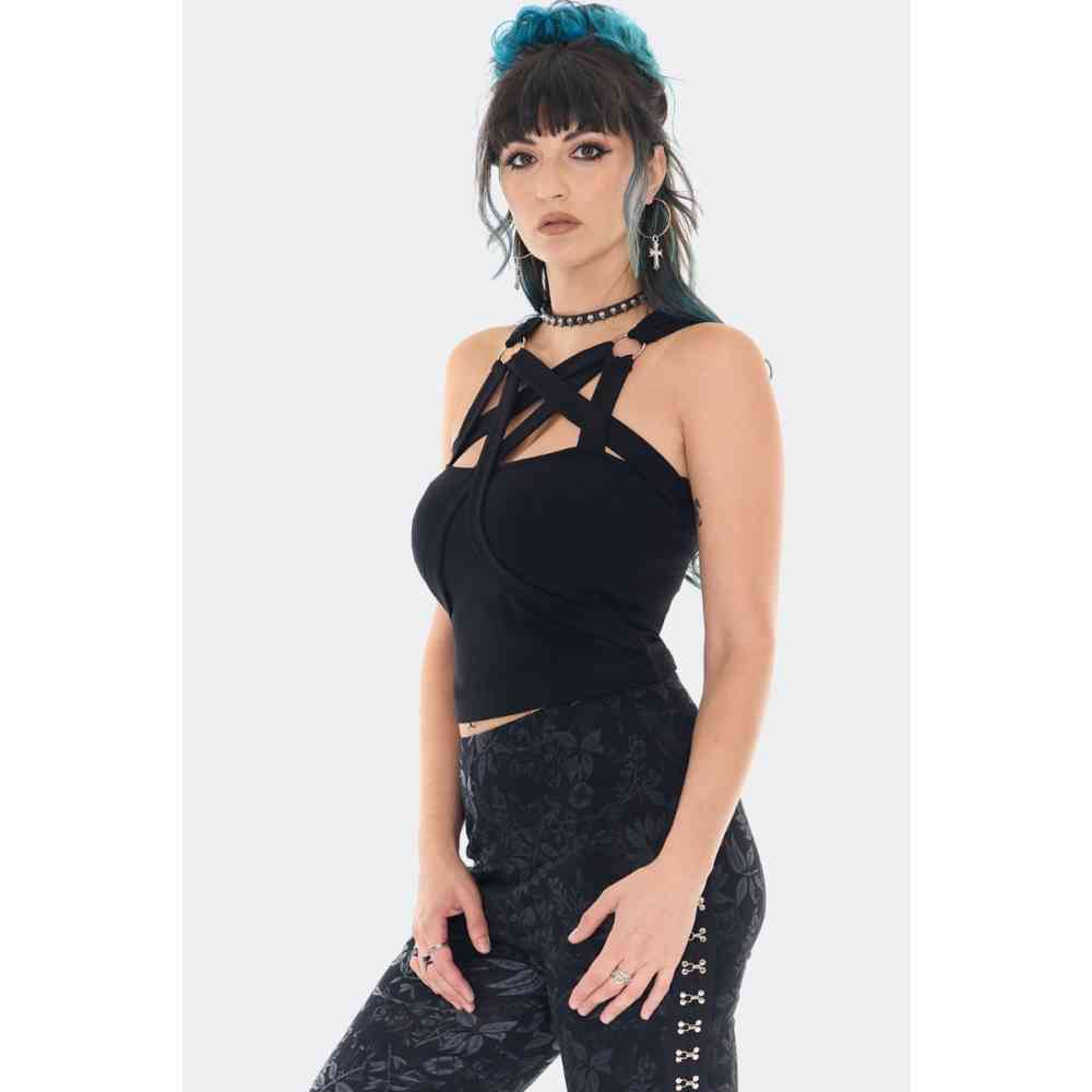 Jawbreaker - Straps And Orings Crop top - Zwart